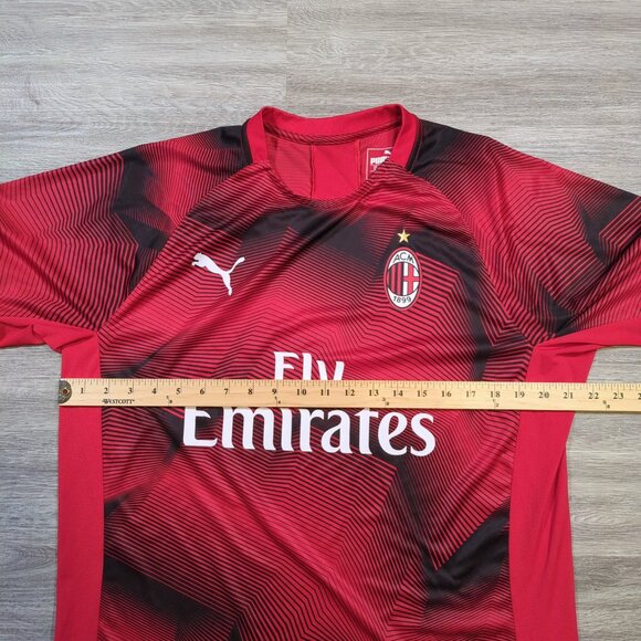 Puma Men's Size XL AC Milan Training Jersey 2018/2019 Red Black Soccer Football - Picture 8 of 9